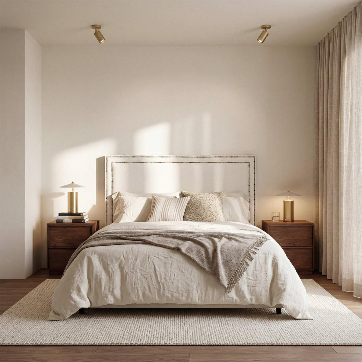 KOPFTEIL DOPPELTES Aiko Beige 165 cm x 120 cm - Beige, Textil (165/7cm) - Klast Home