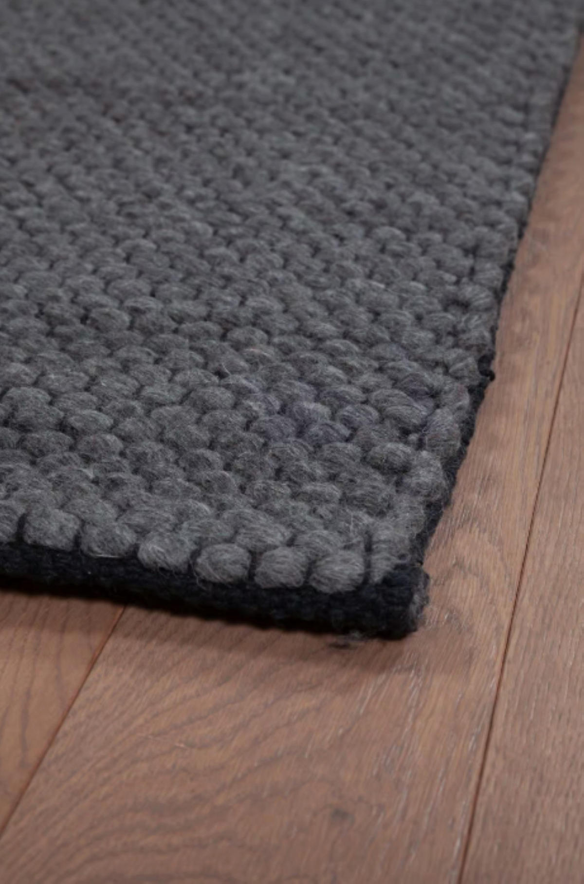 TEPPICH Wohn-/Schlafzimmer handgewebt Wolle PATSY Schwarz 160x230 cm - Schwarz, Naturmaterialien (160/230cm) - Novatrend