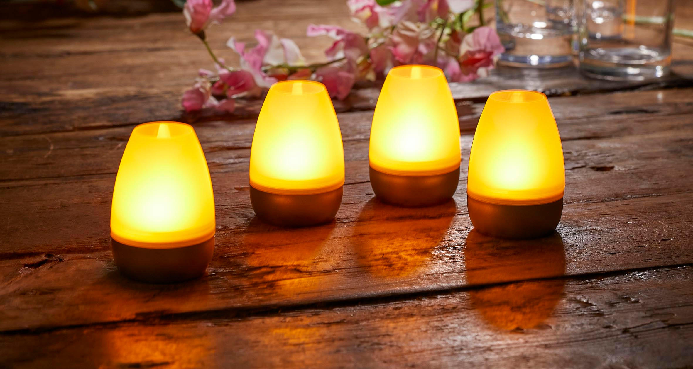 Northpoint Led-Akku-Lounge-Lichter Silber 5x7x5 cm