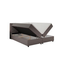 BOXBETT Diamaro 180x200 cm mit Bettkasten und Topper - Dunkelgrau - Grau, Holz (180/200cm) - Panda Möbel