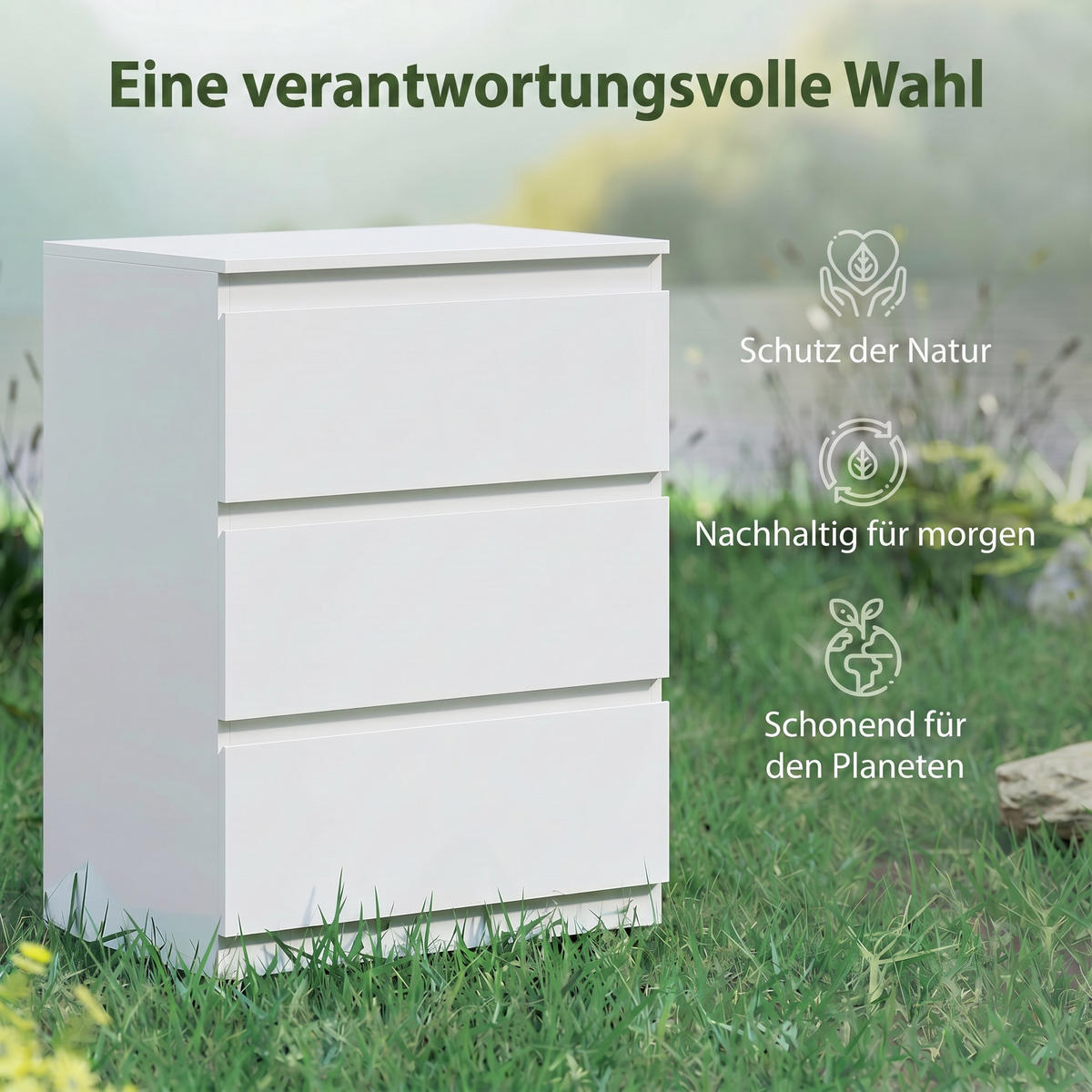 NACHTTISCH Weiß 34.0/55.0/75.0cm - Weiß, Holzwerkstoff (55/75/34cm)