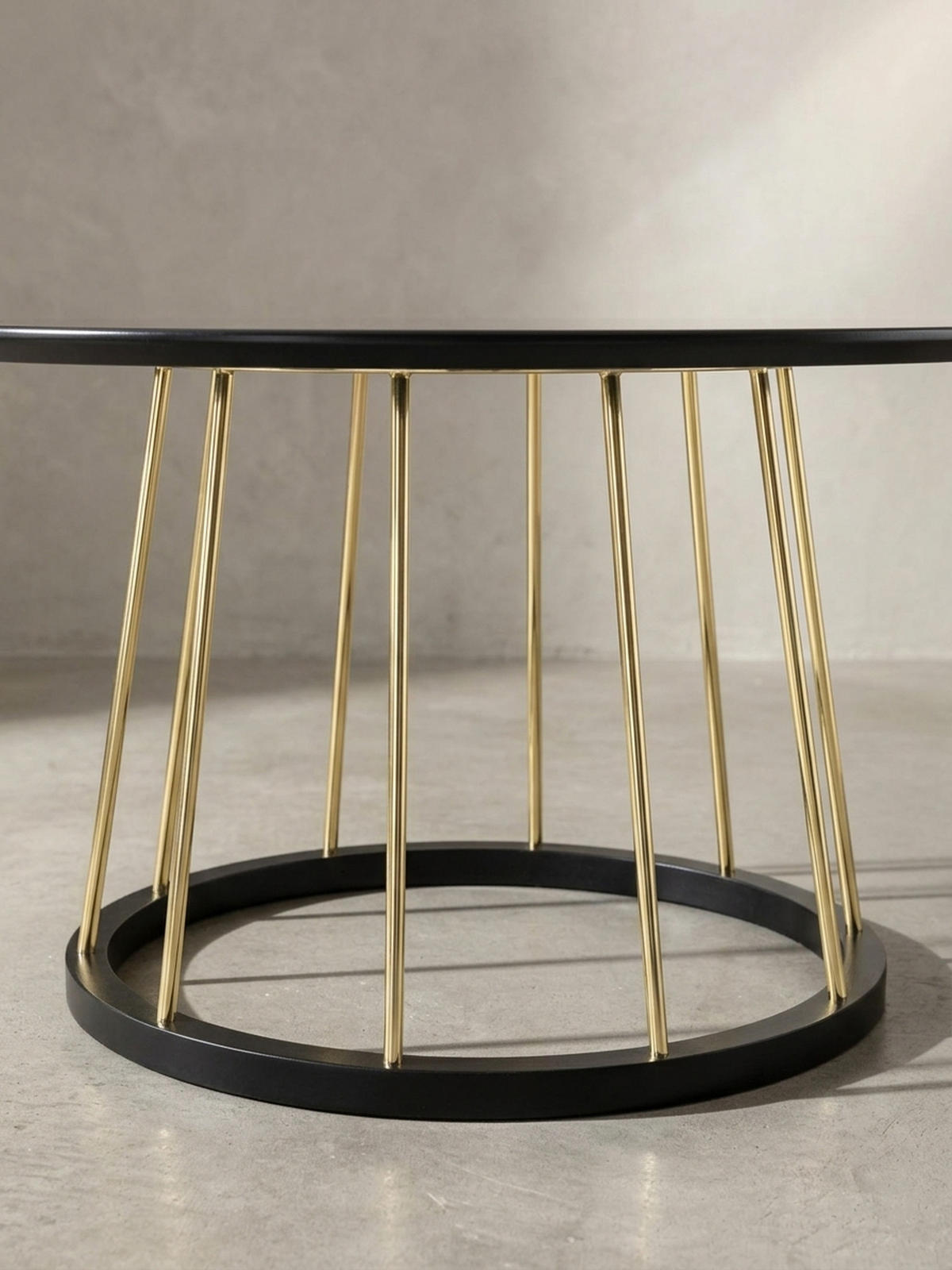 COUCHTISCH Schwarz Gold, Metall mit großer Ablagefläche, elegantes Design - Goldfarben/Schwarz, Holz/Metall (80/80/42cm) - KADIMA DESIGN