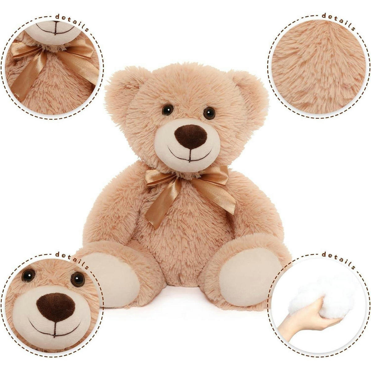 STOFFTIER 3-teiliges Set hellbraun 35 cm - Braun, Textil (50/100cm)