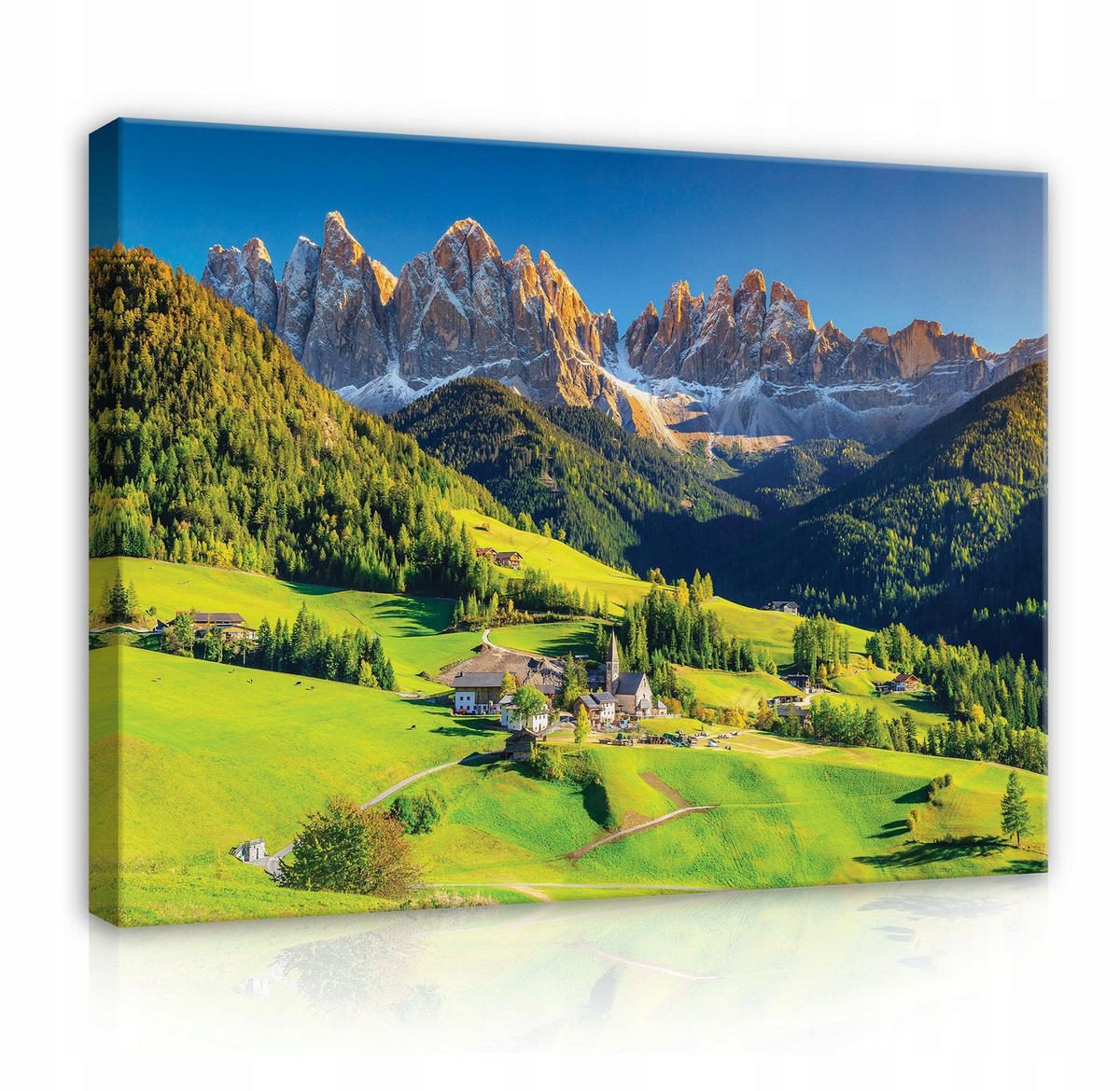 LEINWANDBILD Natur Berge Wohnzimmer 80x60 - Multicolor, Holzwerkstoff (80/60cm) - Wallarena
