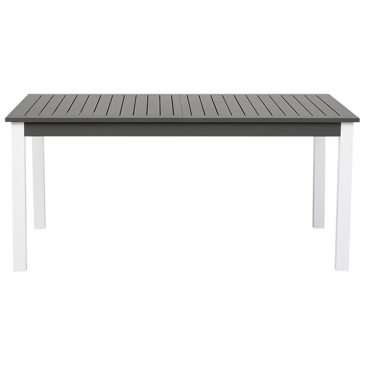 GARTENMÖBEL SET 8-Sitzer Aluminium dunkelgrau Pancole - Weiß/Grau, Metall - Beliani