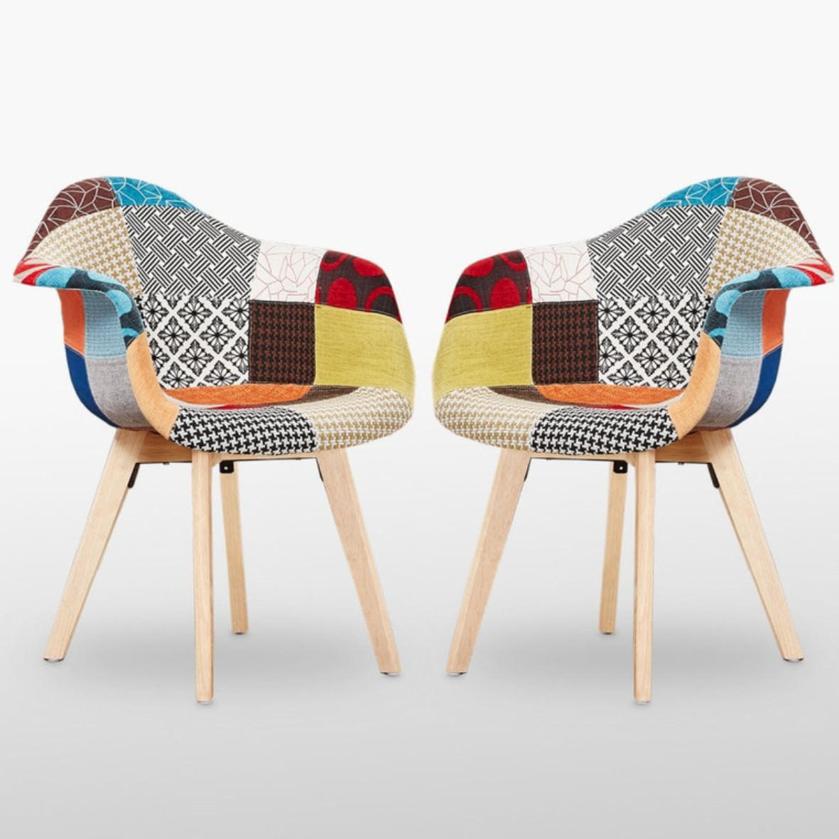 ESSZIMMERSTUHL Stoff 2-teilig Mehrfarbig - Multicolor, Holz (63/83/50cm) - Life Interiors