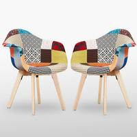 ESSZIMMERSTUHL Stoff 2-teilig Mehrfarbig - Multicolor, Holz (63/83/50cm) - Life Interiors