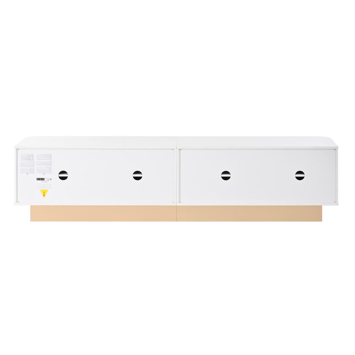 TV-LOWBOARD Luxus-Rillen-Design & abgerundete Ecken - Weiß, Holzwerkstoff (200/47.5/40cm) - Urban Meuble