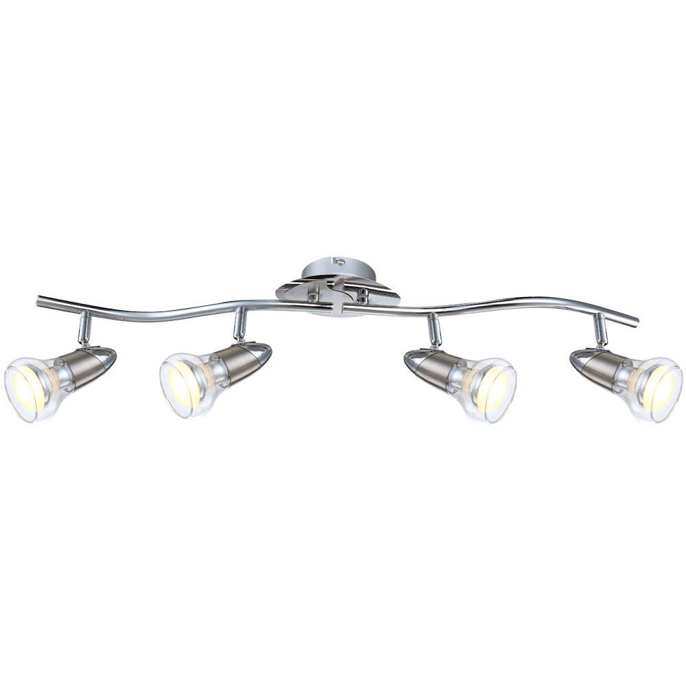 LED DECKENLEUCHTE Lorde Metall Silber - Silberfarben, Glas (70/23/17cm) - Globo Lighting