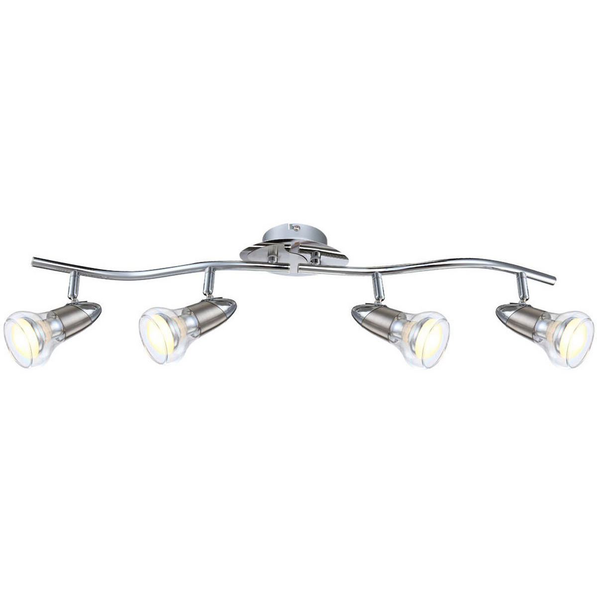 LED DECKENLEUCHTE Lorde Metall Silber - Silberfarben, Glas (70/23/17cm) - Globo Lighting