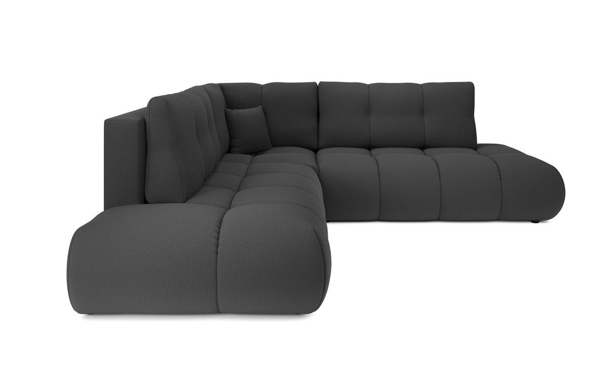 ECKSOFA DUCA II R-S Grau Jersey mit Schlaffunktion - Dunkelgrau, Holz (266.5/266.5cm) - MASSENO