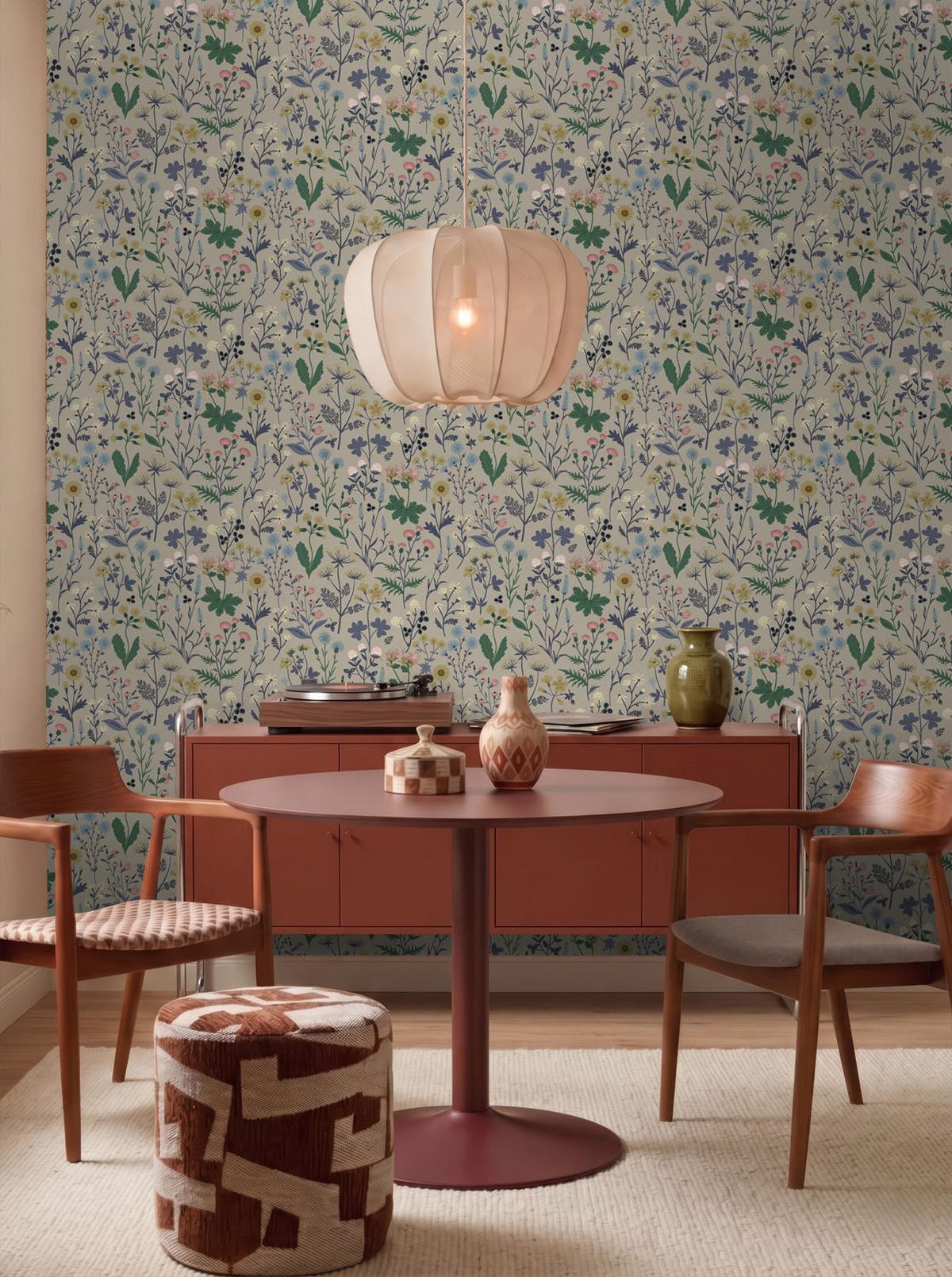 TAPETE Feldblumen 50 x 900 cm - Blau, Papier (50/900cm) - ESTAhome
