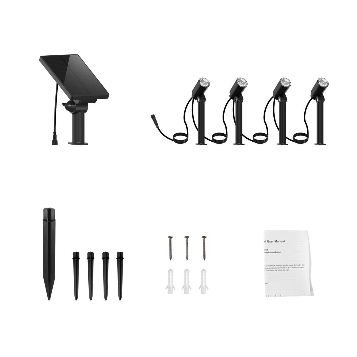 SOLARSTRAHLERN 4er-set MINI ROUNDY schwarz - Schwarz, Kunststoff (3/3/26cm) - Lumisky