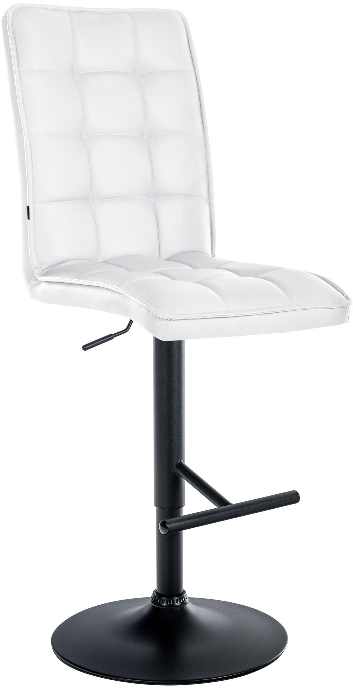 BARHOCKER Lederlook weiß - Walnussfarben/Schwarz, Textil/Metall (45/112/54cm) - CLP