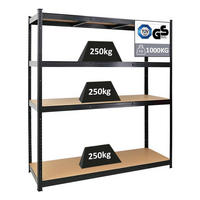 SCHWERLASTREGAL Taurus XL 180x160x60 cm Fachlast 250 kg Schwarz - Schwarz, Metall (160/180/60cm) - PROREGAL