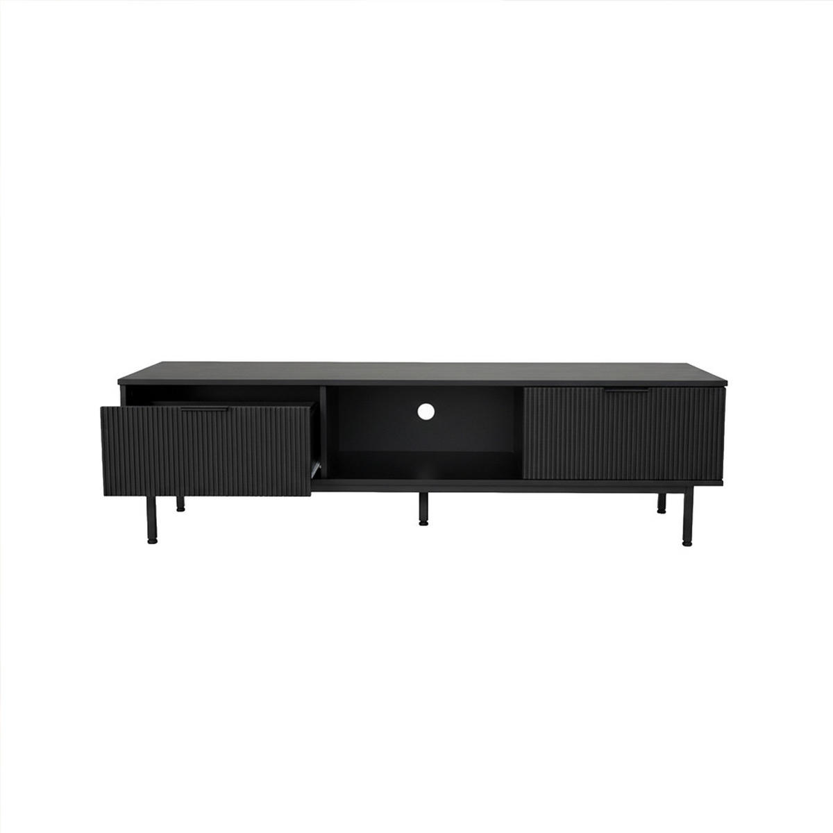 TV-SCHRANK NYLA - Schwarz, 160 x 43 cm - Schwarz, Holzwerkstoff (160/43/42cm) - Home Deluxe