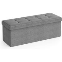 POUF Hellgrau 110x38 cm LSF77G Mit Stauraum - Grau, Holzwerkstoff (110/38/38cm)