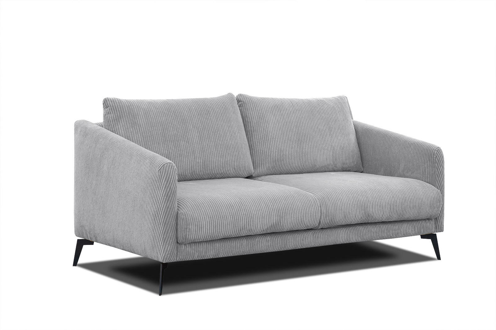 SOFA VILT 2,5-Sitzer, hellgrau - Hellgrau/Schwarz, Holzwerkstoff/Kunststoff (202/89/94cm) - Courtois Laville