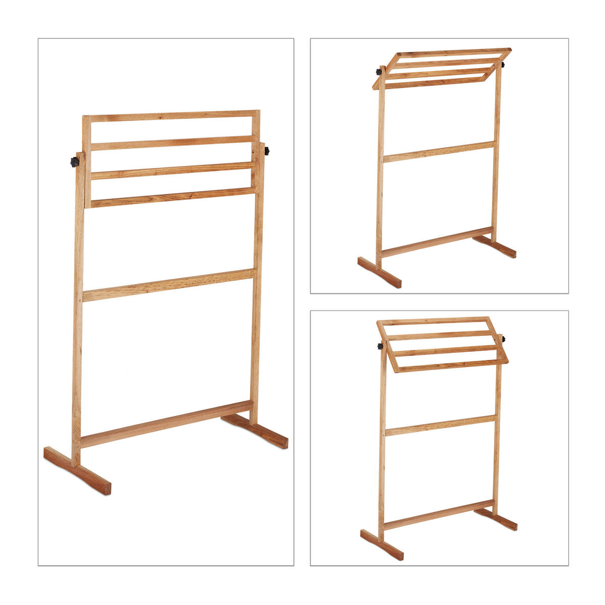 HANDTUCHHALTER - Hellbraun, Holz (66/98/31cm) - Relaxdays