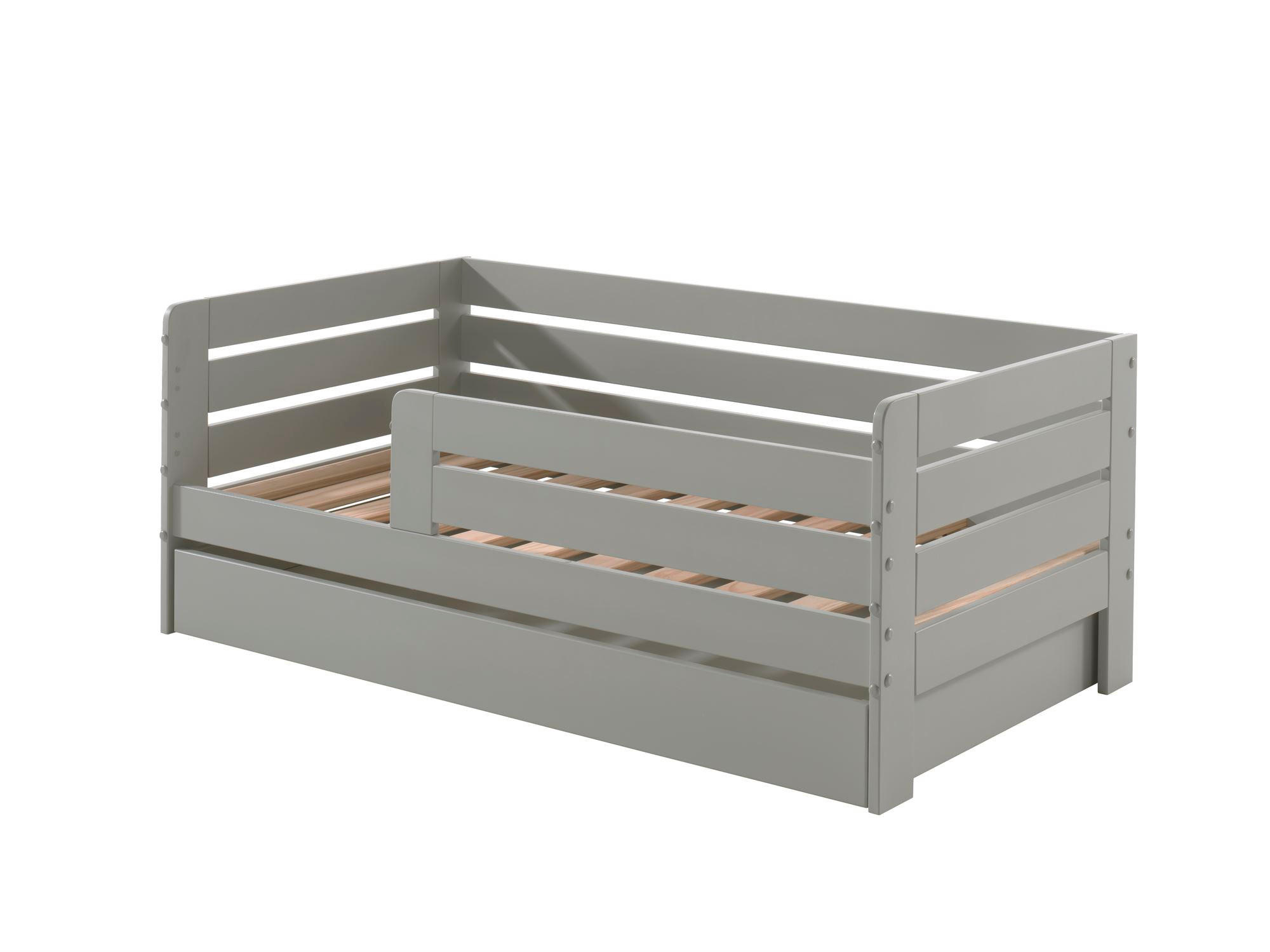 JUNIORBETT Karie 144x56x70 aus Massivholz+MDF in Grau - Grau, Holz (70/140cm) - 58aufmkessel
