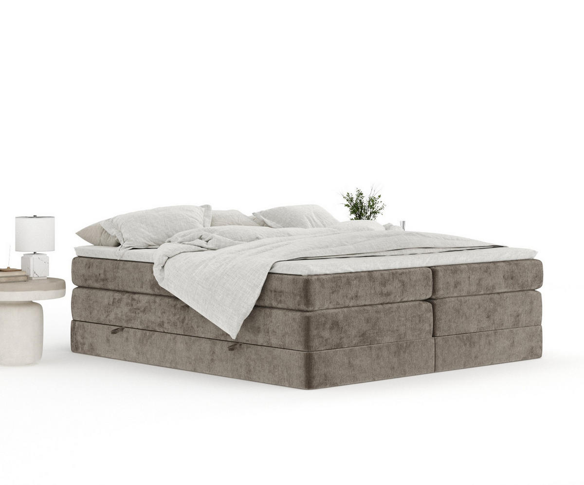 BOXSPRINGBETT Juniper Braun 180/200 cm - Schwarz/Braun, Holz/Holzwerkstoff (180/200cm) - Maison de Reve