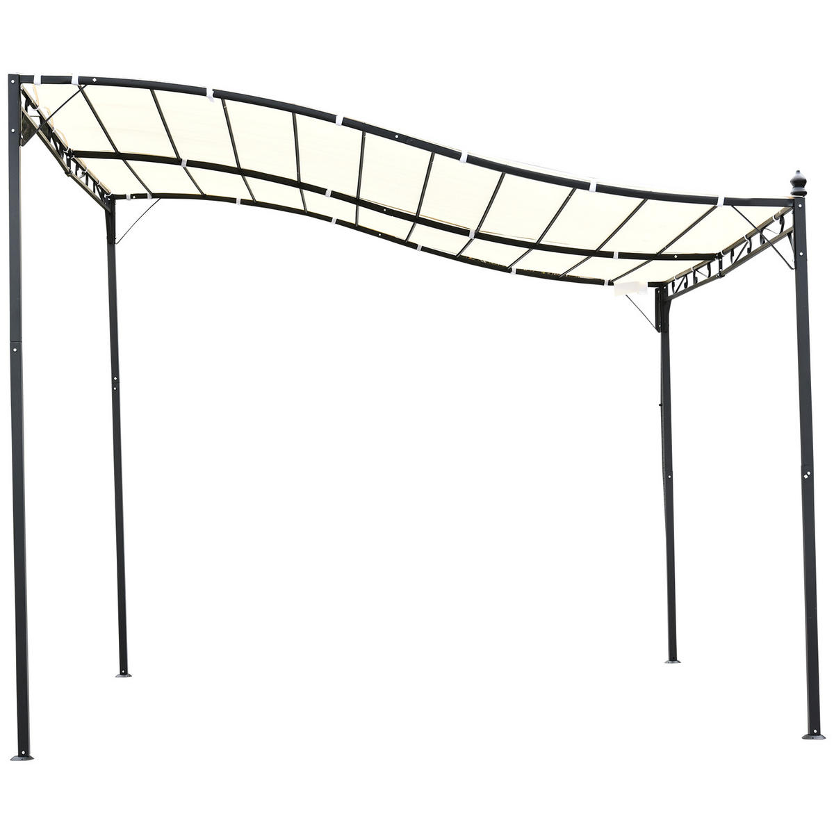 PERGOLA Gartenpavillon Metall Creme - Creme, Kunststoff/Metall (297/250/297cm) - Outsunny