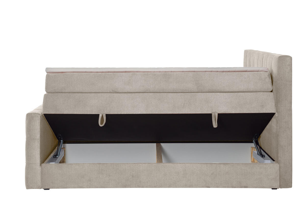 BOXSPRINGBETT IMPERIAL mit Topper und Bettkasten, Beige, 180x200 cm - Beige, Textil (180/200cm) - KS Home Concept