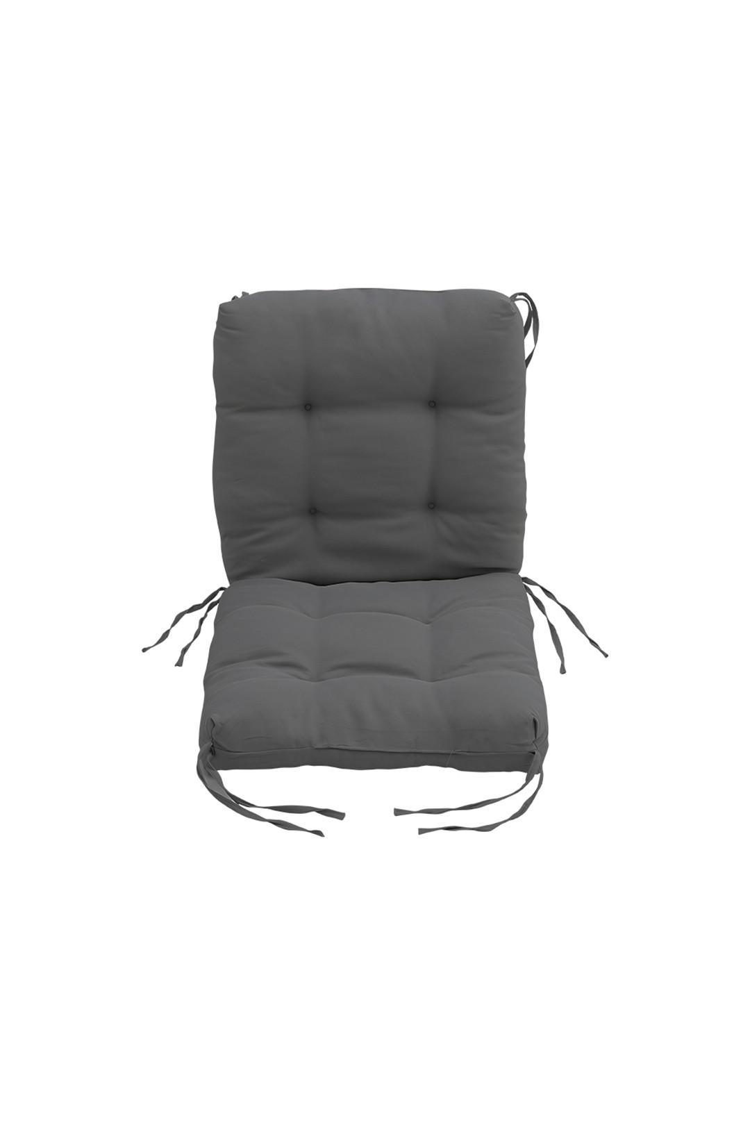 GARTENSTUHLAUFLAGE aus Polyester in Dunkelgrau mit tiefer Sitzfläche für Innen- und Außenmöbel 110 cm L x 50 cm - Dunkelgrau, Textil (50/110cm) - Livingandhome