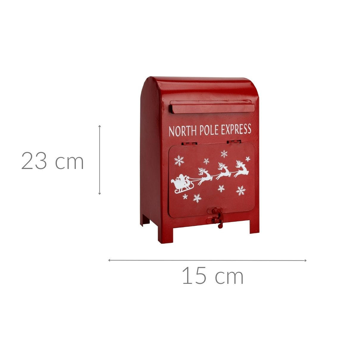 BRIEFKASTEN für Briefe an den Weihnachtsmann 11,5/15/23 cm - Rot, Metall (15/23/11.5cm) - Home Styling Collection