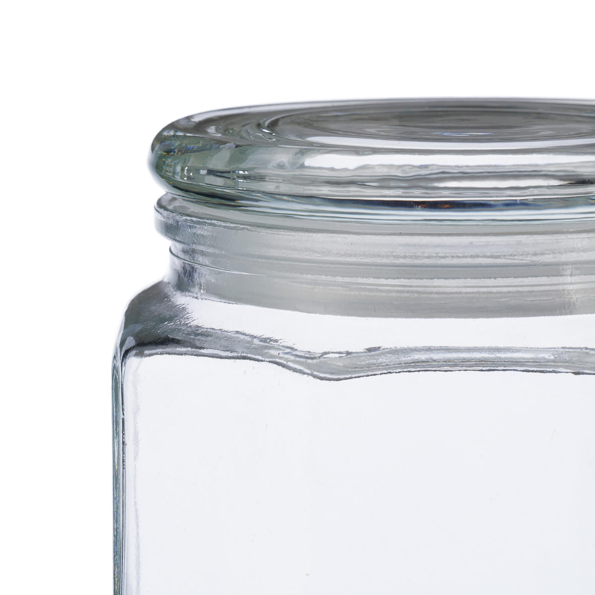 6xVORRATSGLAS - Transparent, Glas/Kunststoff (13.5/14.5/13.5cm) - Relaxdays