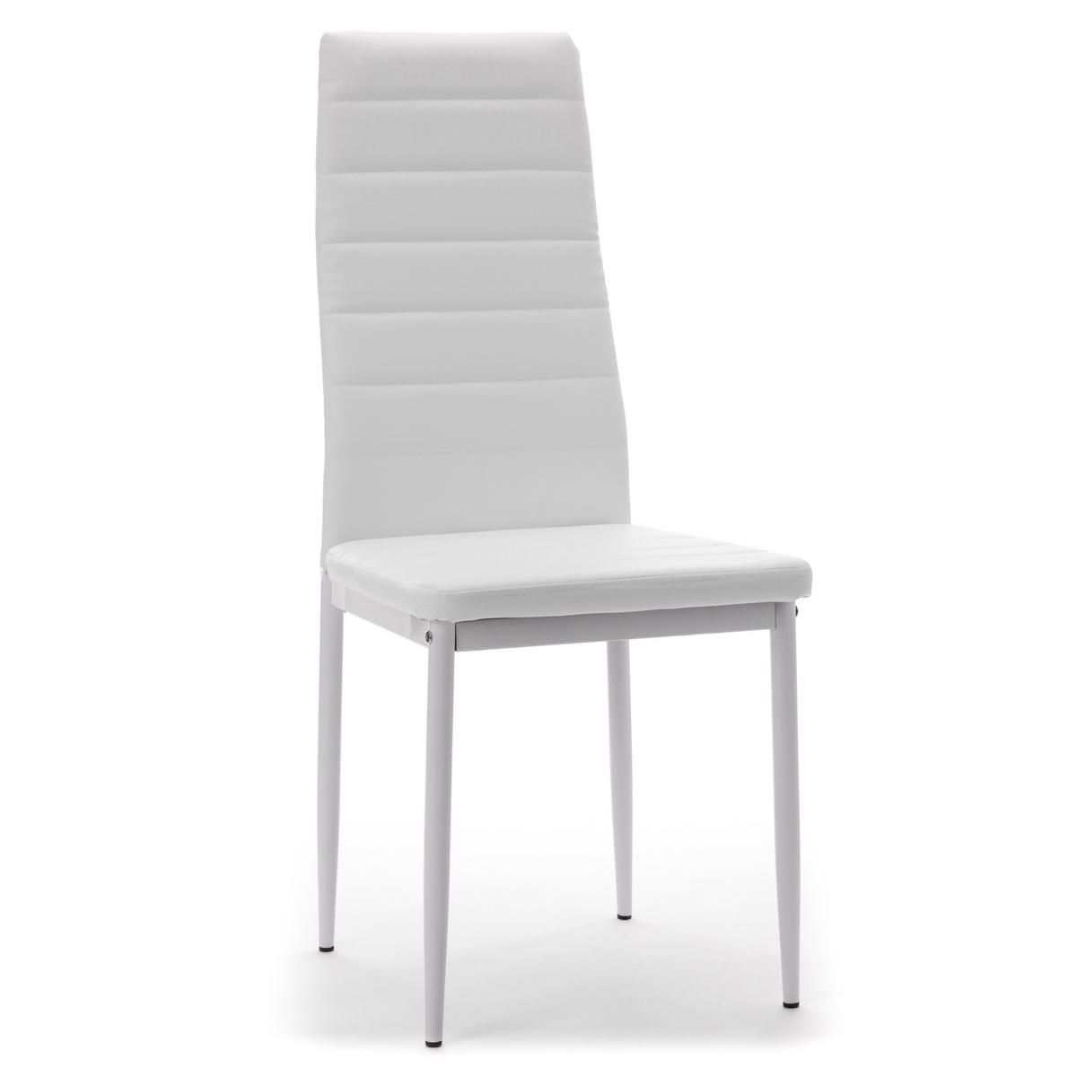 STUHL Set FADO 4x aus Ökoleder - weiß - Weiß, Leder/Metall (45/99/50cm) - NEW HOME