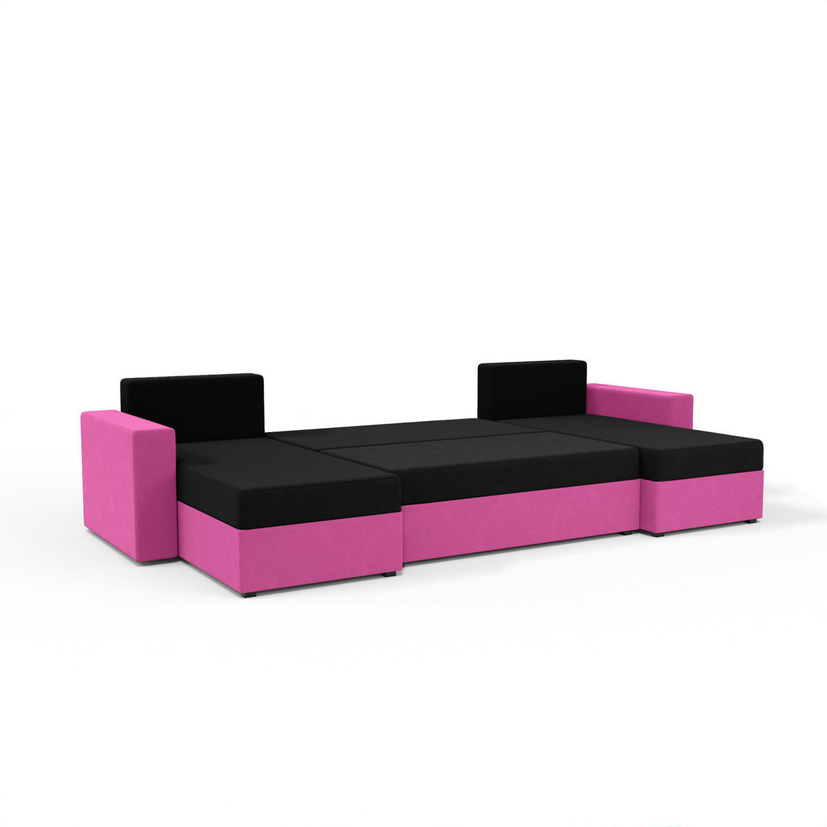 WOHNLANDSCHAFT mit Schlaffunktion Radlach, Schwarz+Rosa - Pink, Textil (298/85/207cm) - Fedve