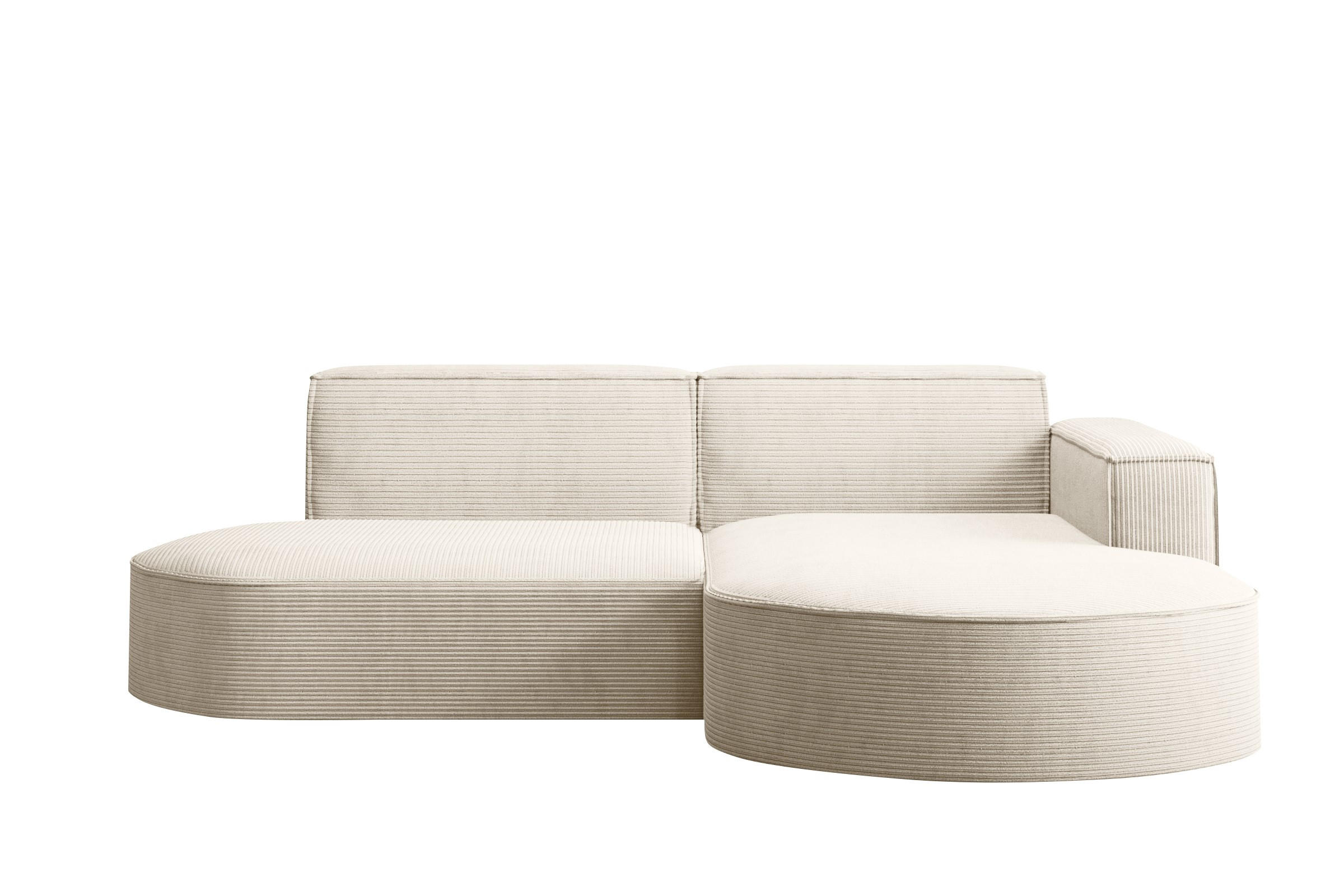 ECKSOFA Modena Studio, Cord Stoff Ecru Rechts - Ecru, Holzwerkstoff/Textil (236/165cm) - Kaiser Möbel