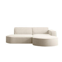 ECKSOFA Modena Studio, Cord Stoff Ecru Rechts - Ecru, Holzwerkstoff/Textil (236/165cm) - Kaiser Möbel