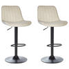 DREHHOCKER 2er-Set Samtstoff Helles Beige Dubrovnik - Beige/Schwarz, Textil (51/88/54cm) - Beliani