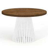 ESSTISCH runder ausziehbarer Tisch für Esszimmer DOVER 90 / 190 cm, Farbe: Eiche Lefkas / Weiß - Dunkelbraun/Weiß, Holz (190/90/77cm) - Dekori_Interiors