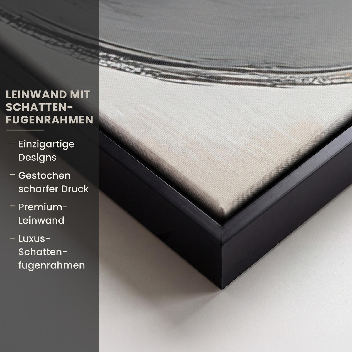 LEINWAND Bilder mit Rahmen - Abstrakt - Gold - Silber - Formen - Ästhetisch - Modern - 90x90 - Goldfarben, Textil (90/90cm) - MuchoWow