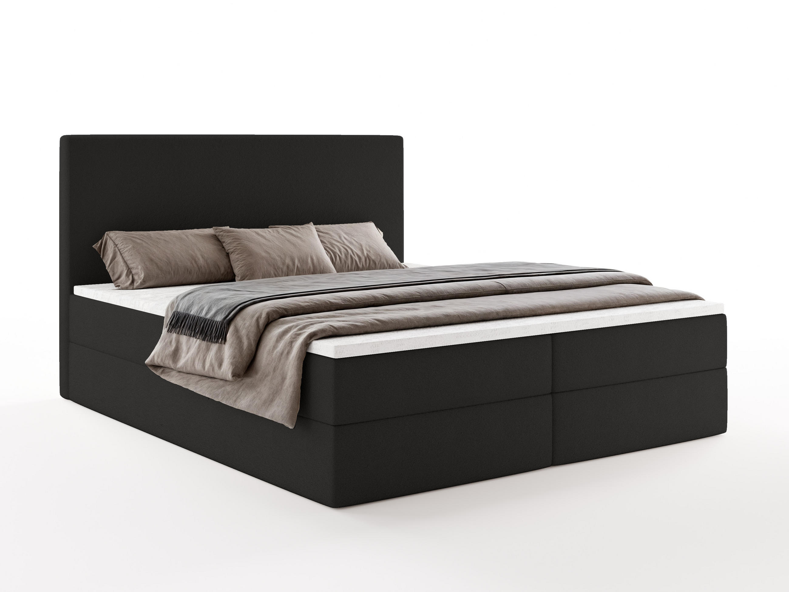 Luxkor24 Boxbett Schwarz 160x200 cm