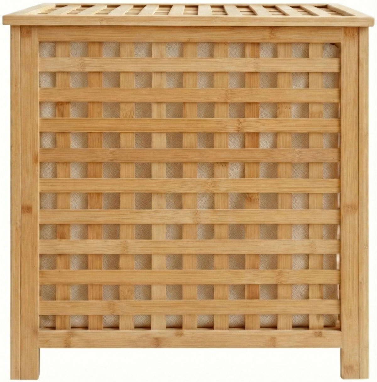 WÄSCHEBOX Kassel 1 großes Fach 70 Liter 52x39x55cm Holz Natura Wäschesammler - Naturfarben, Holz (52/55/39cm) - DELUKE