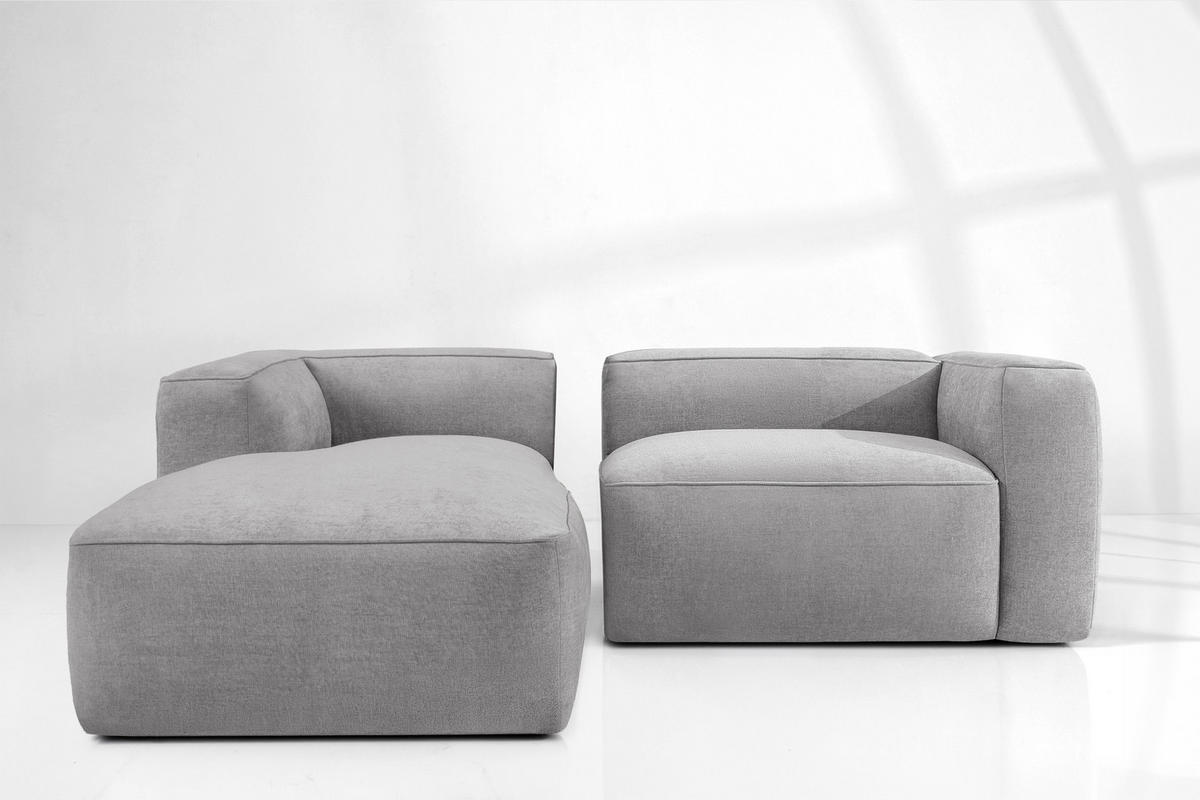 ECKSOFA LINKS FUBBO, Hellgrau - Hellgrau, Holz/Holzwerkstoff (225/176cm) - KONSIMO®
