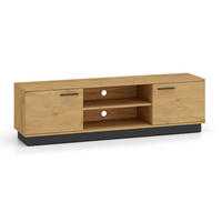 LOWBOARD Modesto Eiche Style hell / Schwarz 170 / 40 / 49 cm - Hellbraun/Eichefarben, Holz/Holzwerkstoff (170/49/40cm) - Feldmann-Wohnen