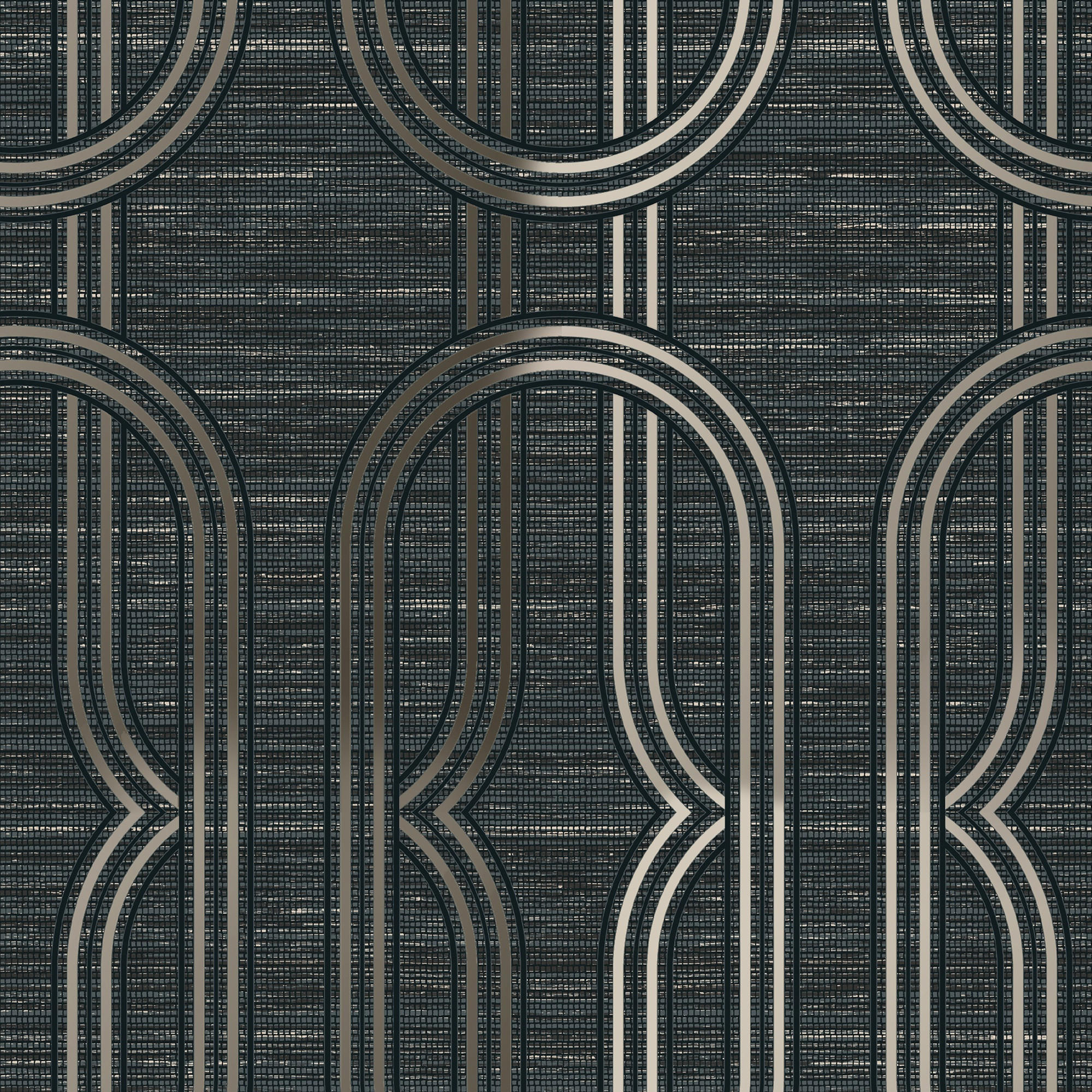 VLIESTAPETE Indulgent Geo - Schwarz, Papier/Kunststoff (52/1000cm) - Boutique
