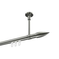 INNENLAUF-GARDINENSTANGEN-SET Sonette Samanto 120 cm, 1-läufig, 20 mm Ø Edelstahl-Optik - Edelstahlfarben, Metall (120cm) - INTERDECO