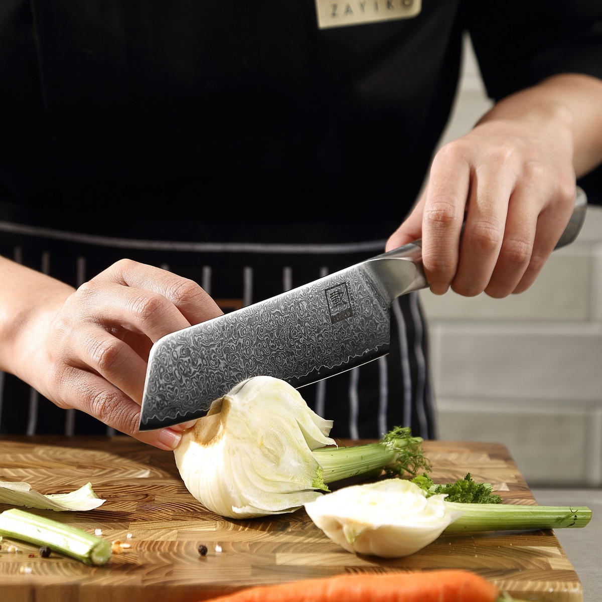 SANTOKUMESSER 16 cm - Ahornfarben, Holz/Metall (30cm) - Zayiko