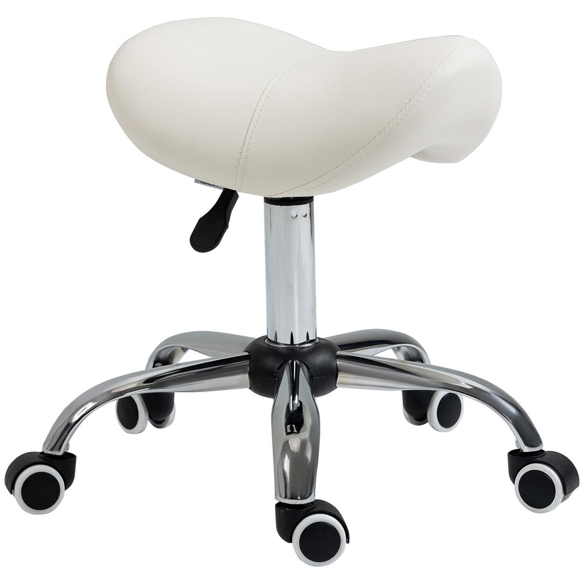 BÜROHOCKER DE-18002 höhenverstellbar 49-61 cm, gepolstert Weiß - Weiß, Metall (53/61/52cm) - ComfortXL