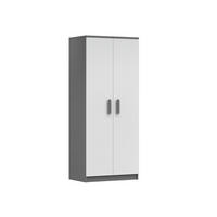 KINDERKLEIDERSCHRANK INGE 06 80/193/50 cm Weiß+Grau/Grau - Weiß/Grau, Holzwerkstoff (80/192/50cm) - Deine Möbel 24