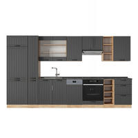 KUHINJA Fame-Line Temno siva 355 cm , DP Antracit - temno siva/medeni hrast, leseni material (355/206.8/60cm) - Vicco