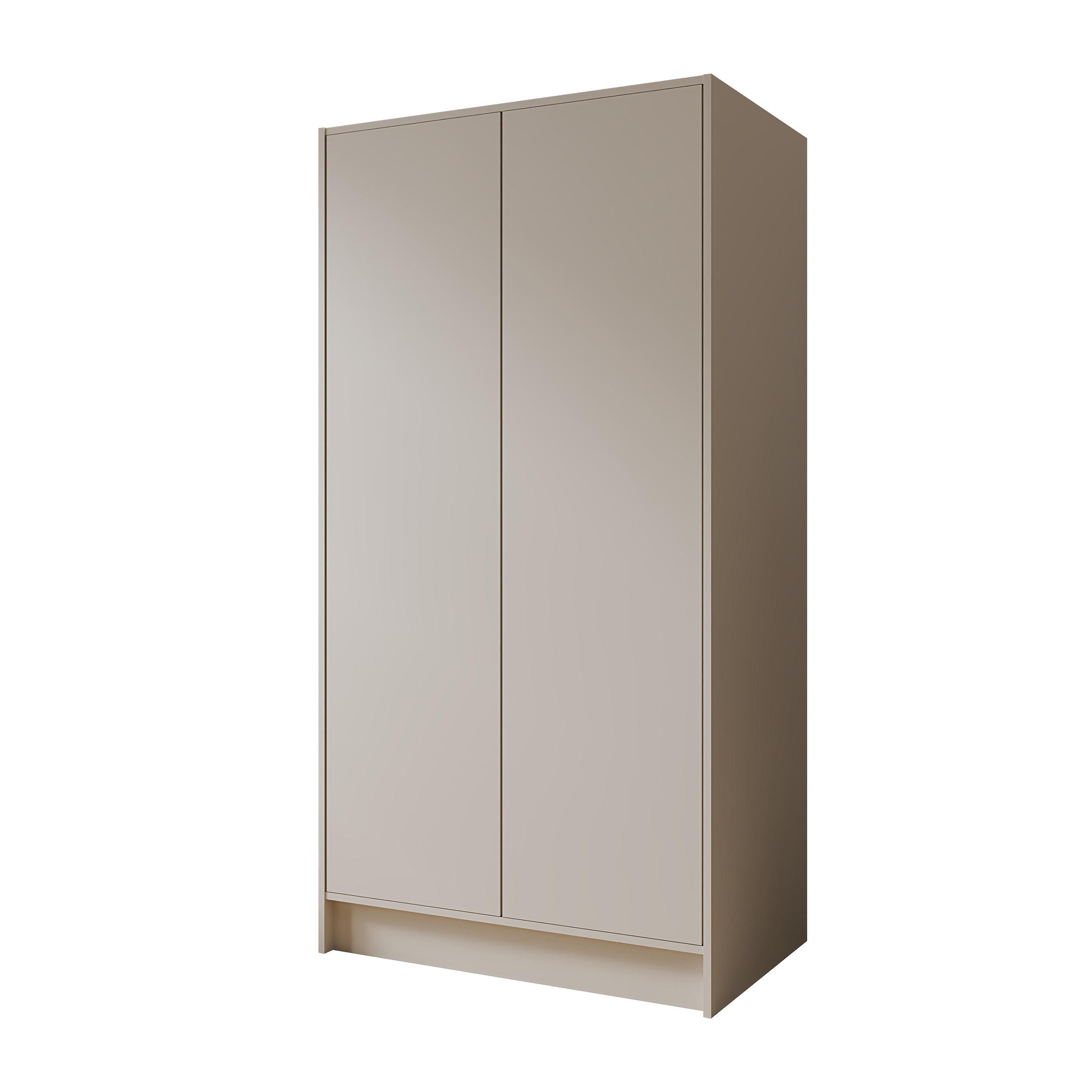 DREHTÜRENSCHRANK Gava mit zwei, glatten Türen, Kaschmir - Kaschmir, Holzwerkstoff (100/200/51cm) - Beautysofa