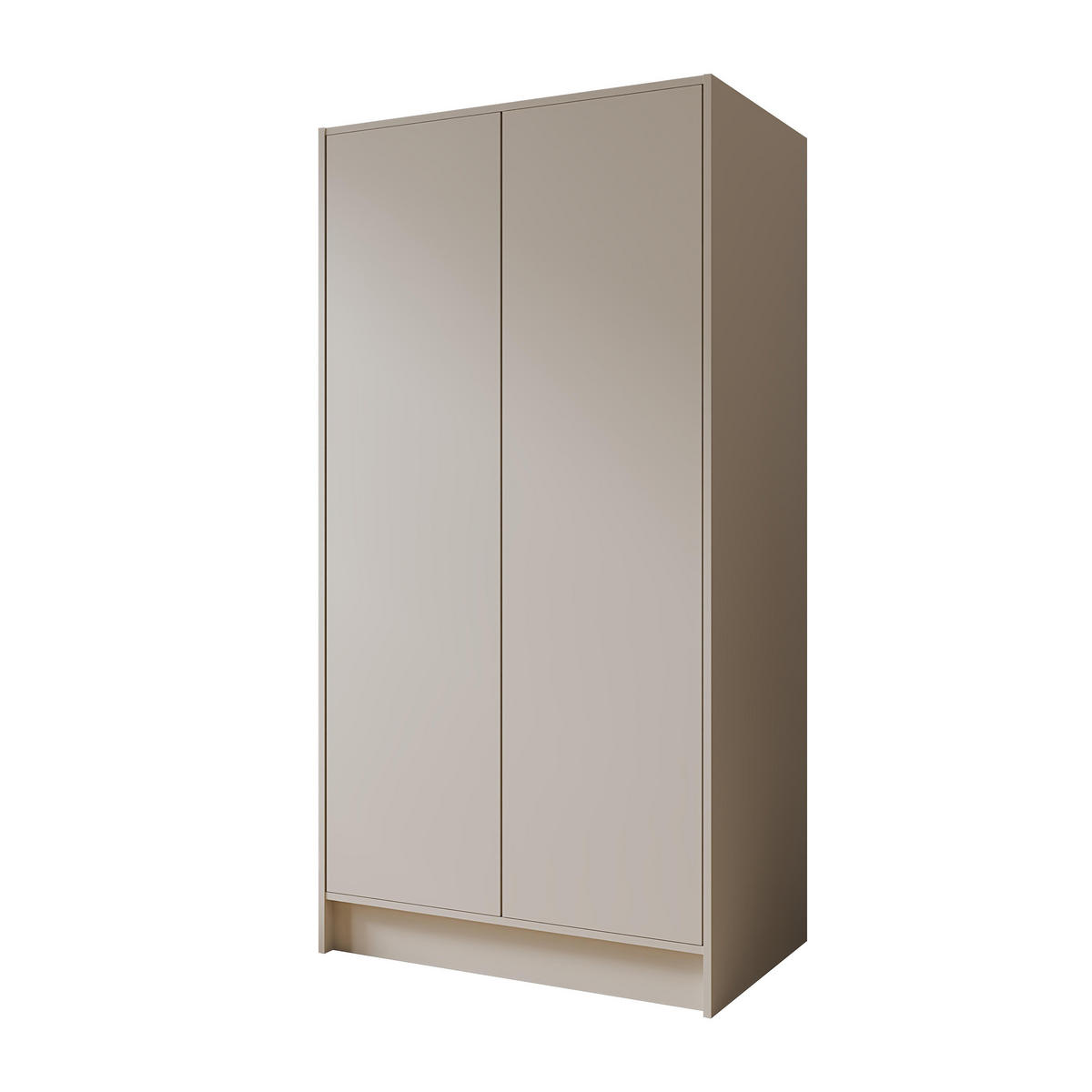 DREHTÜRENSCHRANK Gava mit zwei, glatten Türen, Kaschmir - Kaschmir, Holzwerkstoff (100/200/51cm) - Beautysofa