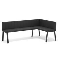 ECKBANK rechts MONO Y Kunstleder gesteppt, 128/168 cm Schwarz - Schwarz, Kunststoff/Textil (128/168cm) - Idohome